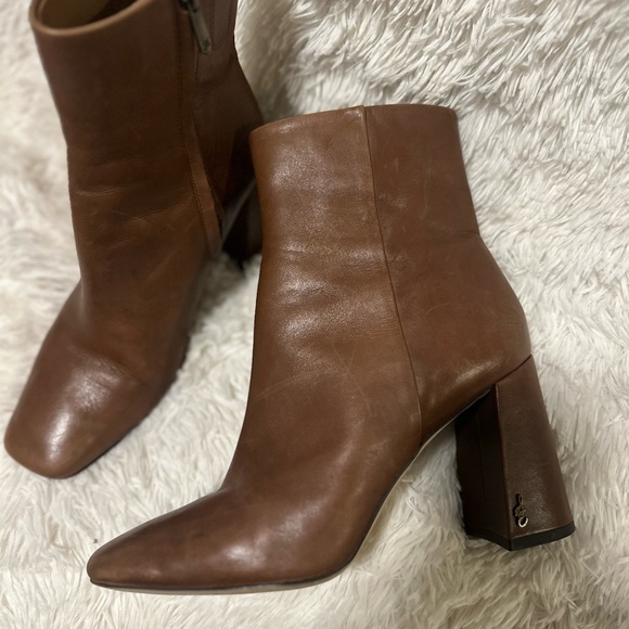 Sam Edelman Codie Brown Leather Ankle Boots - Picture 5 of 11